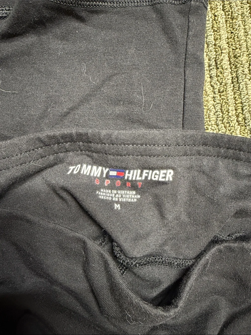Tommy Hilfiger Black Leggings with Gray and White Side Stripe - Picture 3 of 3